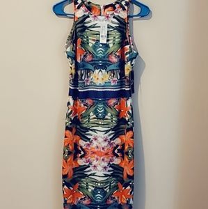 New york & company Tropical print dress size S